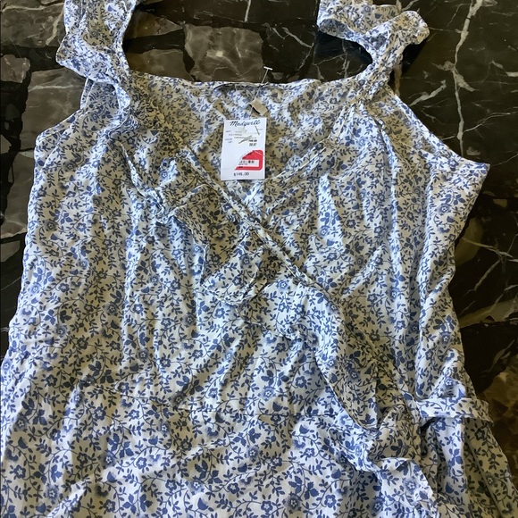 New with defect madewell ruffled wrap maxi dress size 8 - Picture 5 of 10